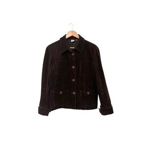 Vintage Y2K Womens  DKNY City Brown Minimalist Textured Corduroy Jacket  Size S